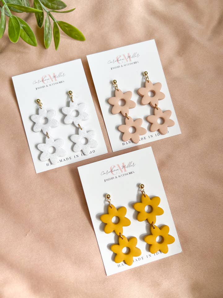 Blomster Håndlavede Øreringe i Polymer Ler - Letvægt for engroshandel hos Carolina Miller