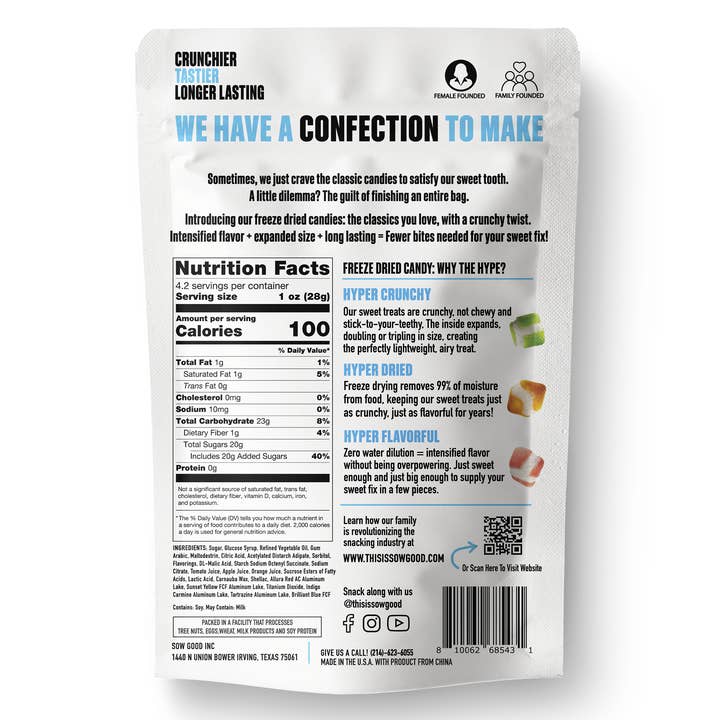Sow Good Inc - Wholesale Hard Candy - Freeze Dried Sweet Squares1