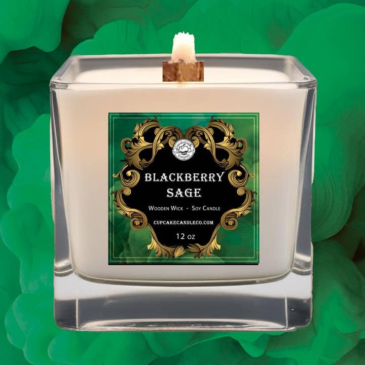 Men's Collection Blackberry Sage Wood Wick Candle for wholesale by Cupcake Candle Company