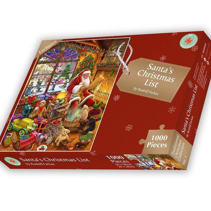 D- Puzzle La liste de Noël du Père Noël par Rudolf Farkas pour la vente par All Jigsaw Puzzles