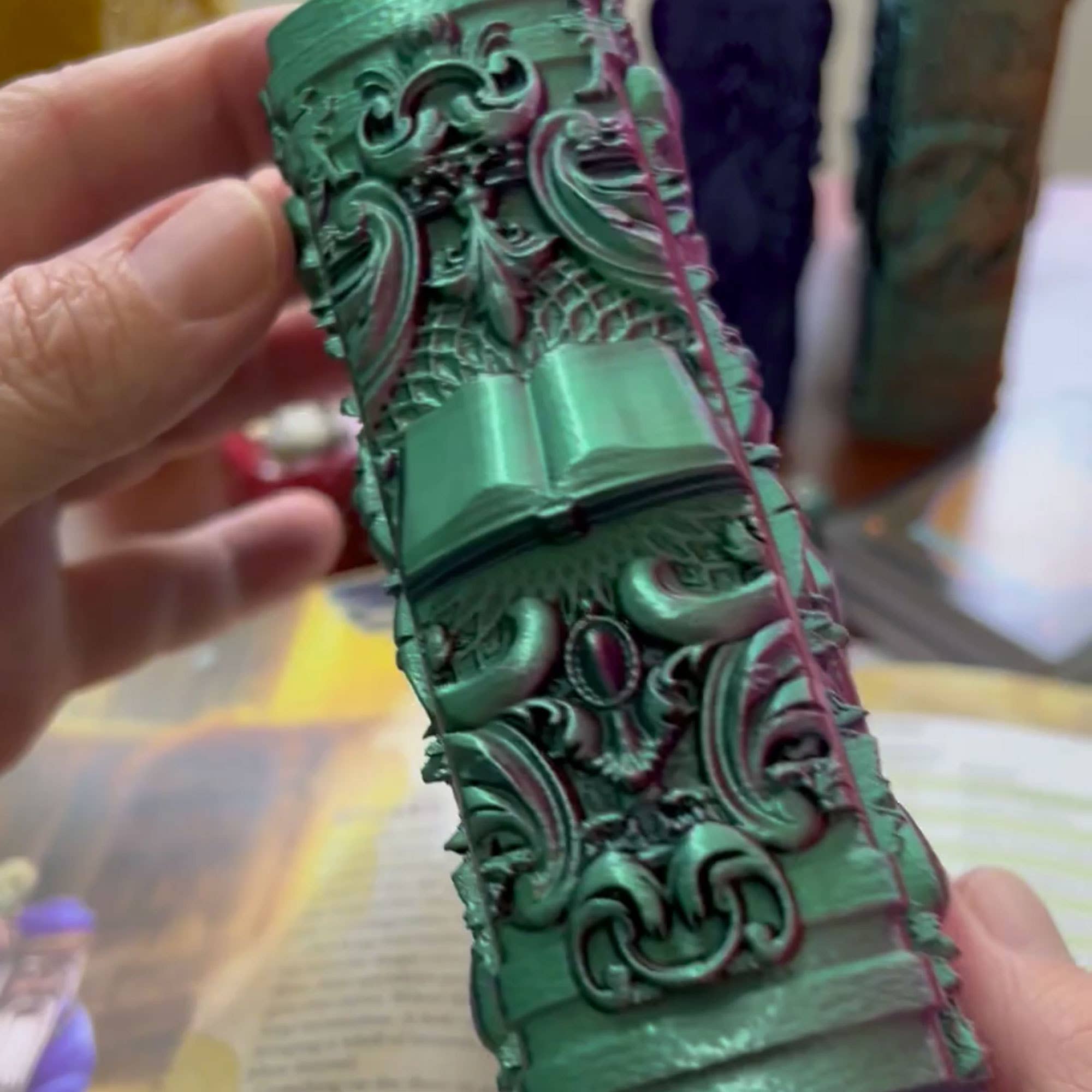 American Carver LLC - Wholesale Dice - Wizard Storage Tome for TTRPG, MTG, Pokemon, D&D Gaming!3