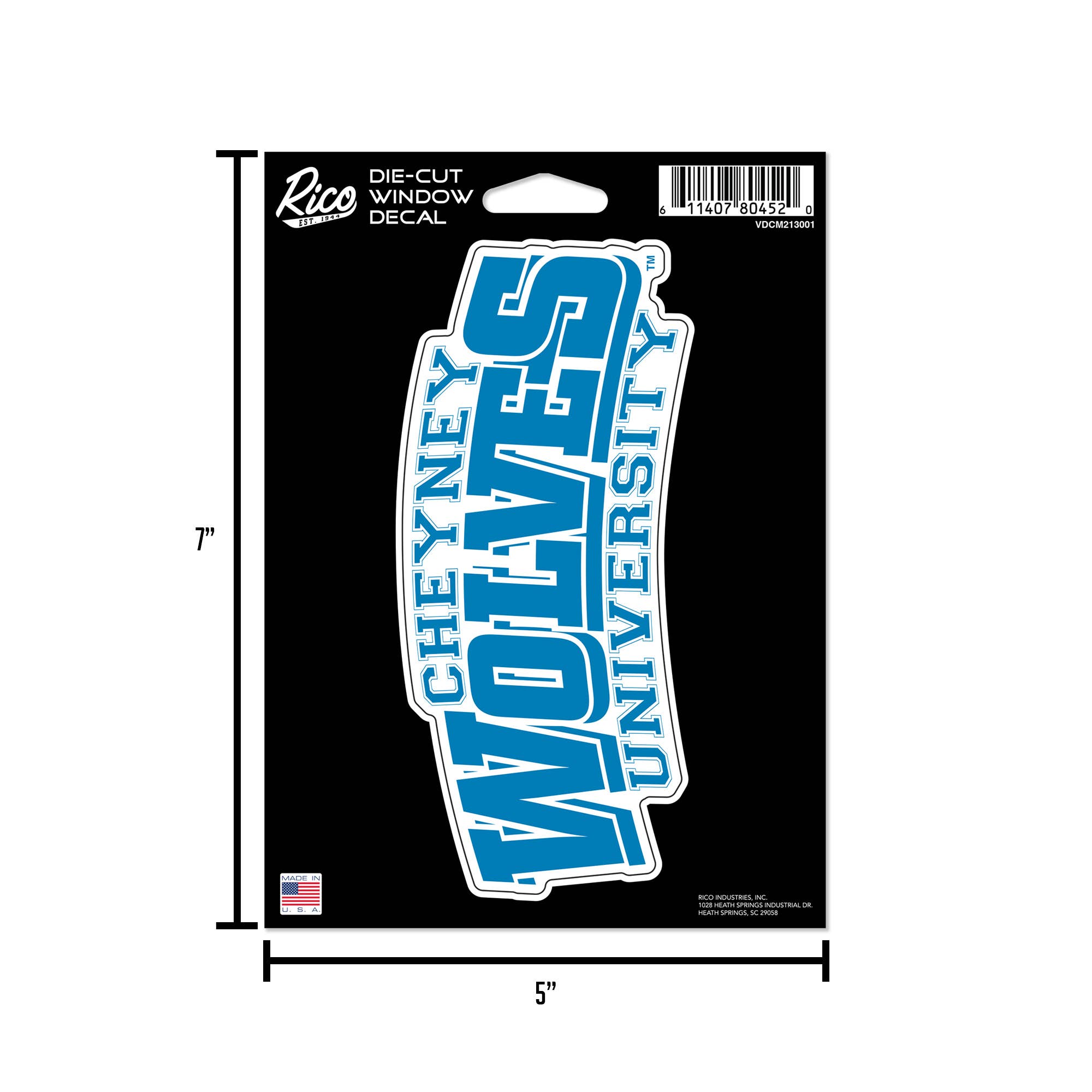 Rico Industries - Vente Breloque décorative pour voiture – unisexe - NCAA Cheyney Wolves Autocollant Découpé Moyen5