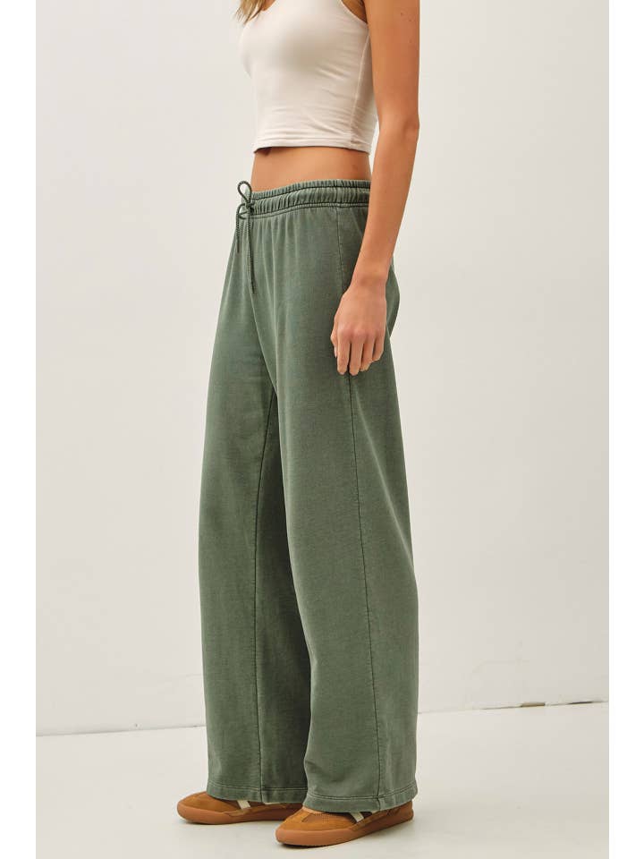 Be Cool - Vente Pantalon – femme - PANTALON LARGE EN MOLLETON DE COTON DÉLAVÉ À L'ACIDE4