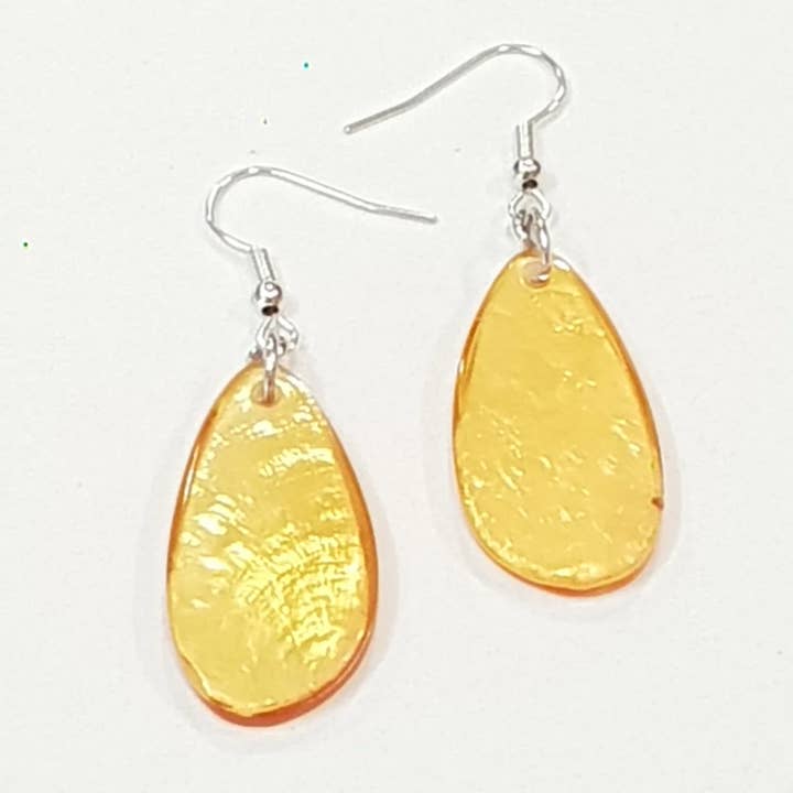 Capiz skalörhängen 16x32mm / CE-0174 för wholesale av Gloria-Maris