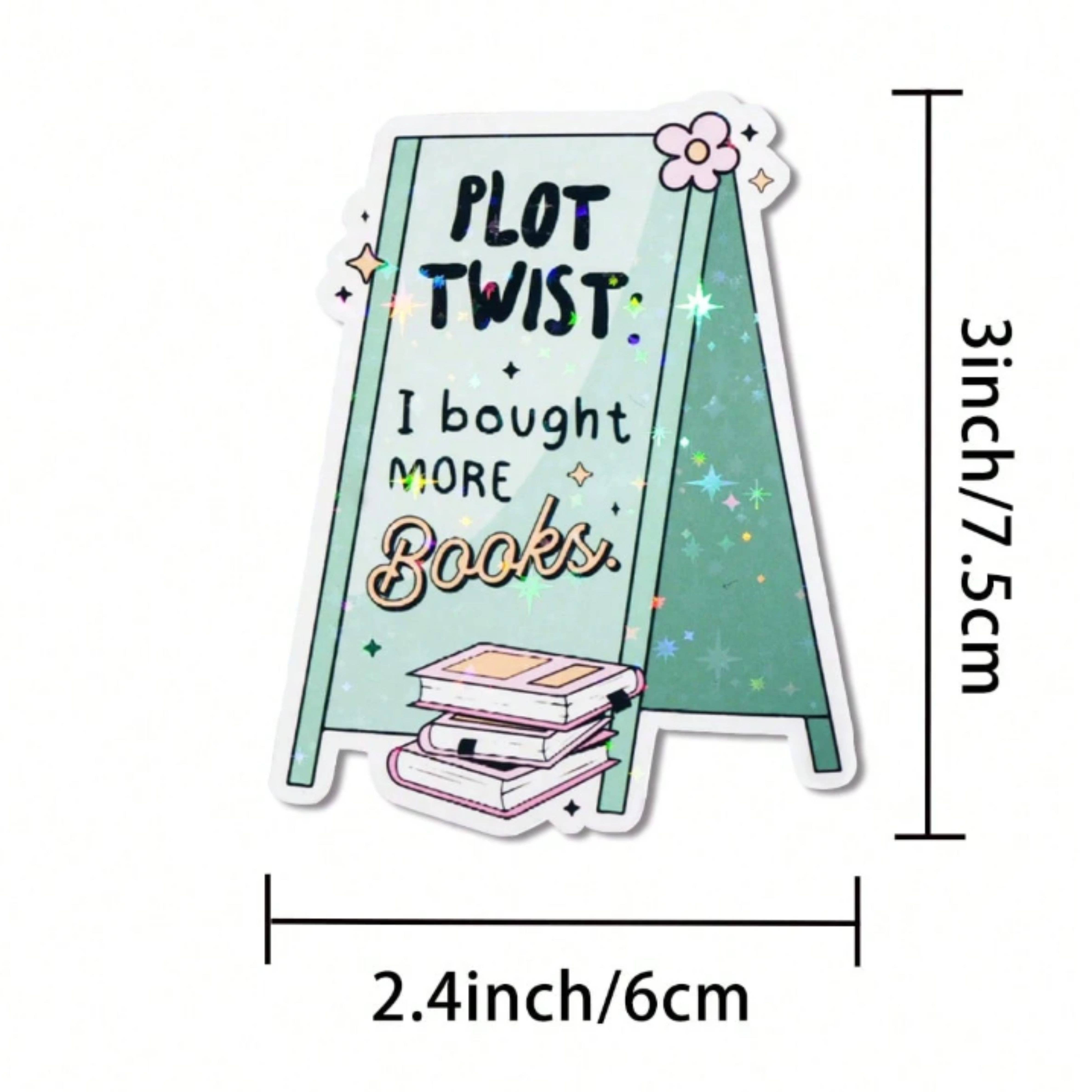 Magnifique Hearts - Vente Autocollant - Plot Twist J'ai Acheté Plus de Livres – Autocollant Holographique1