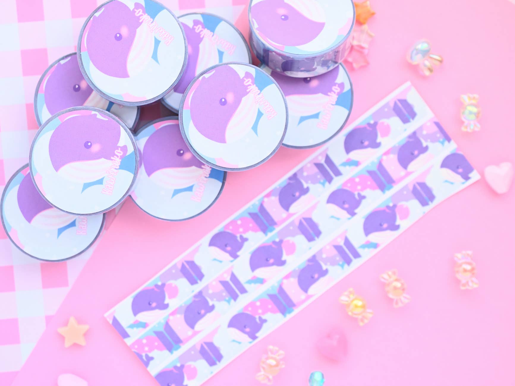 Kawineko - Wholesale Washi Tape - purple kpop band washi tape kpop merch animals stationery1
