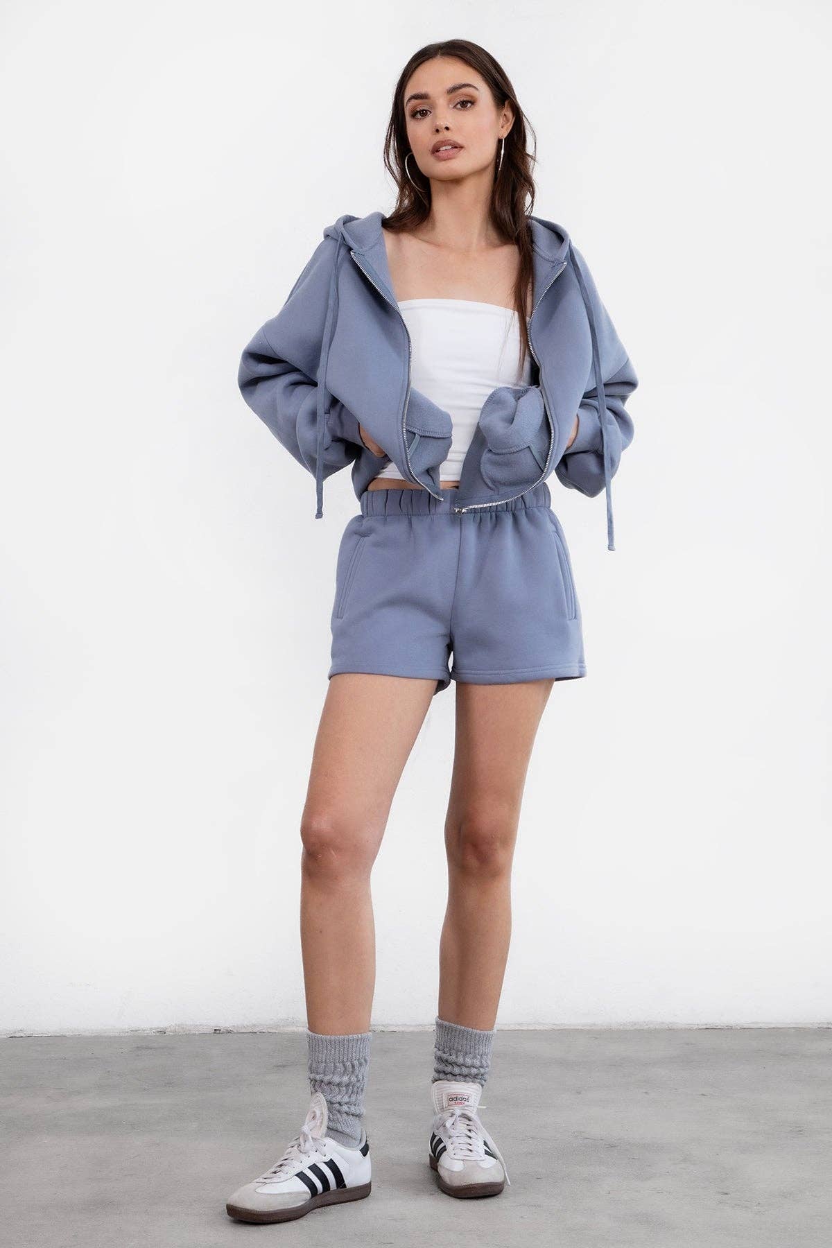 TICTOC - Wholesale Lounge Shorts - Women's - MOMO Plush Fleece Lounge High Waist Fleece Shorts22