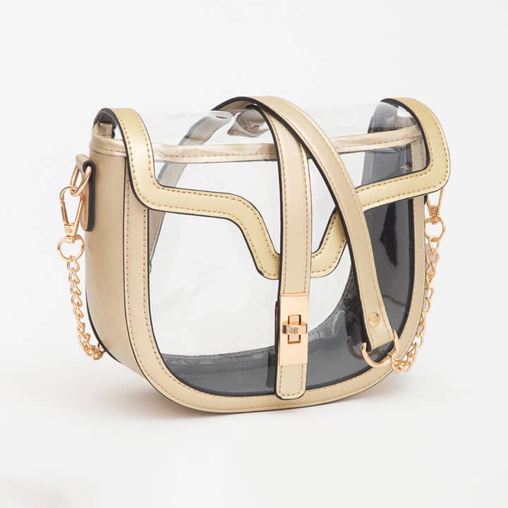 Sensibling Corp. - Wholesale Crossbody Bag - Women's - Clear Transparent Saddle Bag