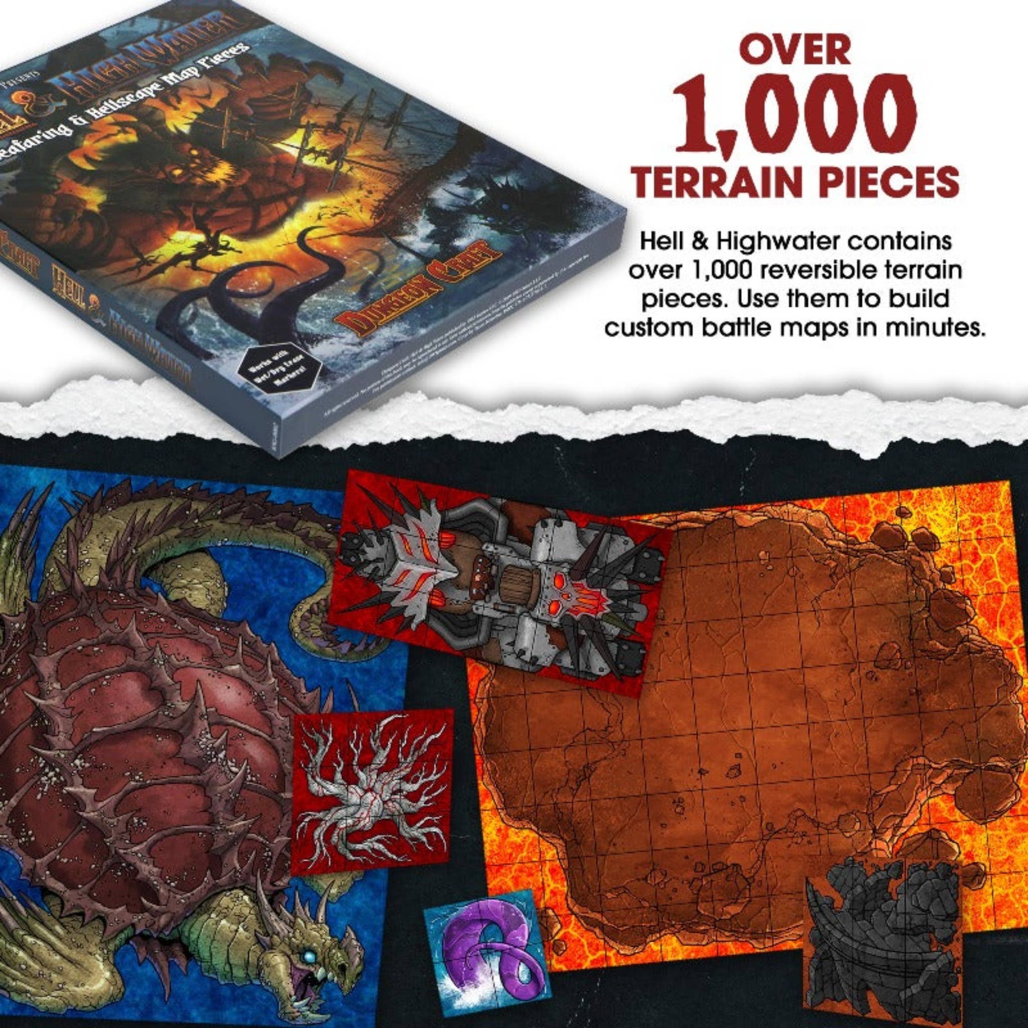 1985 Games – wholesale Board game – Dungeon Craft – Hell & High Water Book 2D Terrain for DnD1