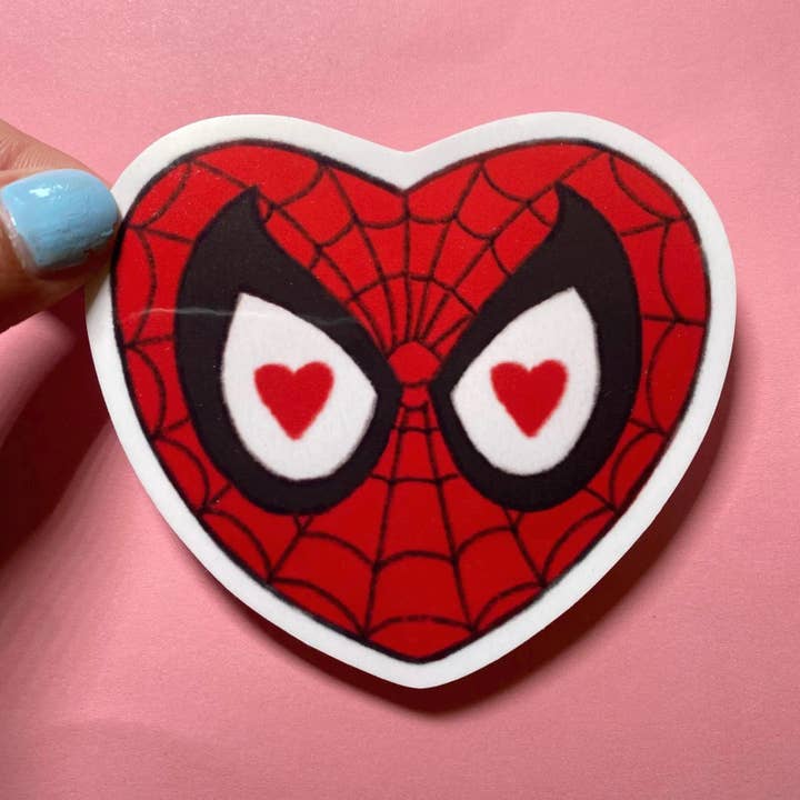 Spiderman Hjerte Klistermærke, Sødt Klistermærke, Gave, Gave for engroshandel hos Meowjam