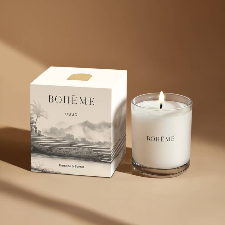 Boheme Fragrances - Wholesale Jar/Filled Candle - Ubud Candle Wholesale – Bamboo, Coconut & Sandalwood1