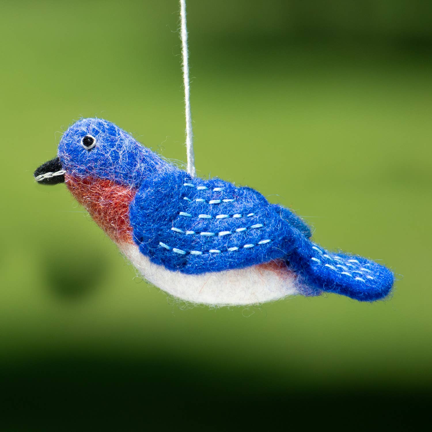 dZi Handmade - Wholesale Ornament - Bluebird Woolie Bird Ornament1