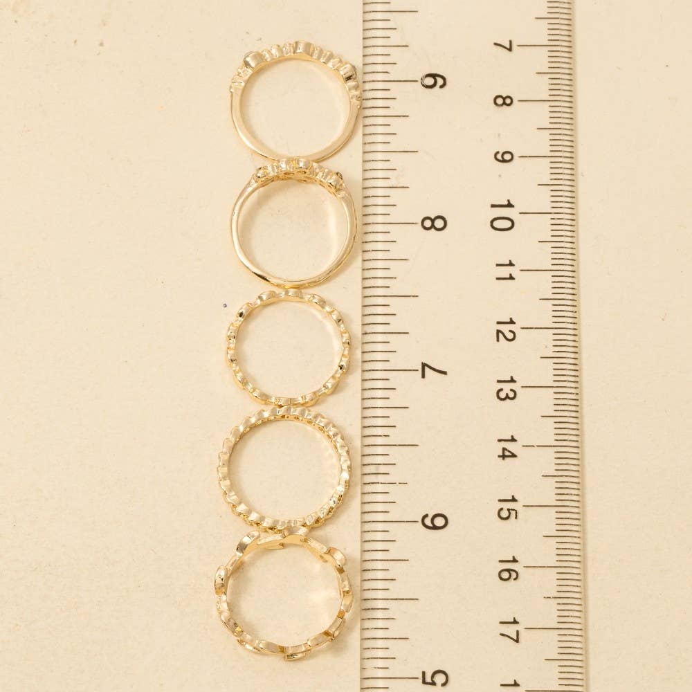 GD Stackable Assorted Dainty Metallic Band Rings for wholesale on Faire2