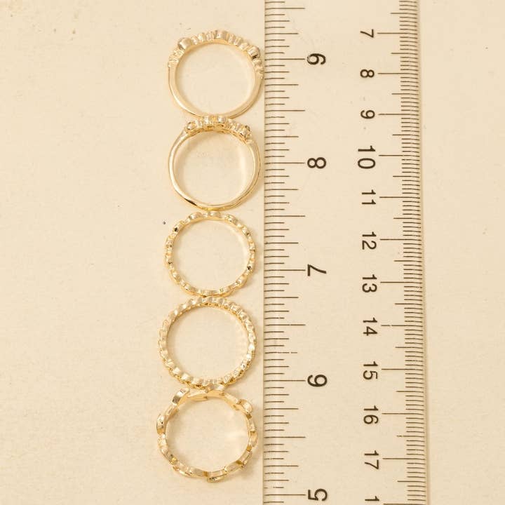 GD Stackable Assorted Dainty Metallic Band Rings for wholesale on Faire2