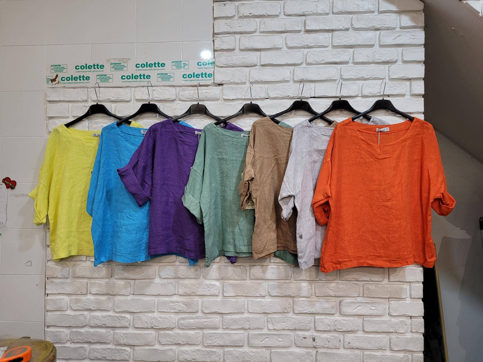 la maison des fibres naturelles - Wholesale Blouse - Women's - Round neck linen top 659005 100% linen60