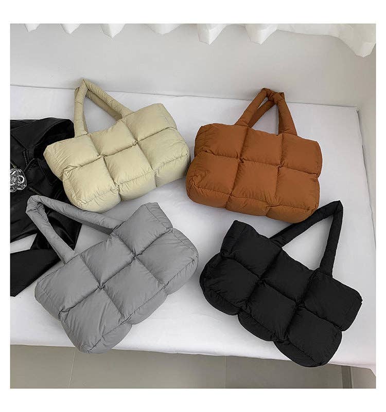 Sweetkama - Wholesale Tote Bag - Women's - Ladies Puff Solid Color Padded Cloud Tote Bag SKAB413421