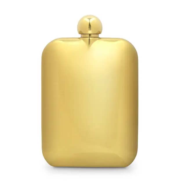 Weddingstar Inc. - Wholesale Flask - Gold Stainless Steel Rounded Rectangle Flask