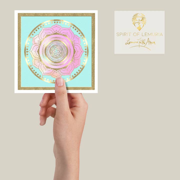 Peace and Joy - Square Greeting Card for wholesale by Spirit of Lemuria