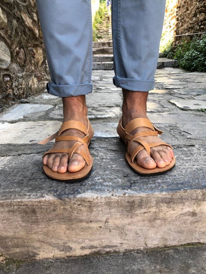 Christina Christi - Vente Sandales – homme - Sandales à bride arrière, Sandales en cuir pour hommes, Sandales grecques6