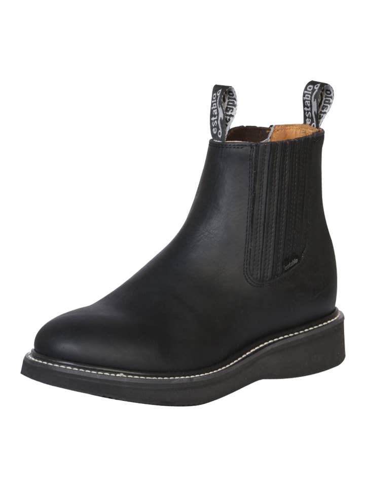 Establo Herren Arbeitsstiefelette Grasso Leder Schwarz Mod. 320 für den Großhandel von Conejo Western Wear
