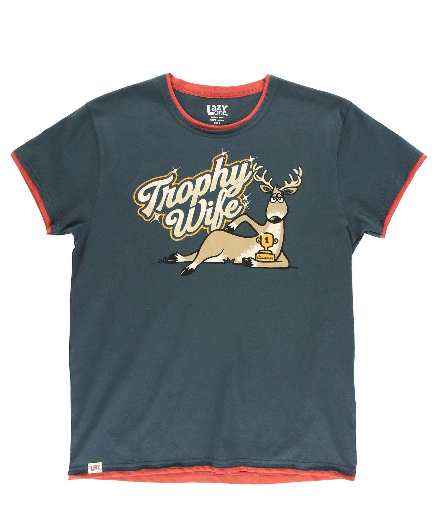 Lazy One - Vente Haut de pyjama – femme - T-shirt de pyjama rose Trophy Wife pour femme, coupe classique0