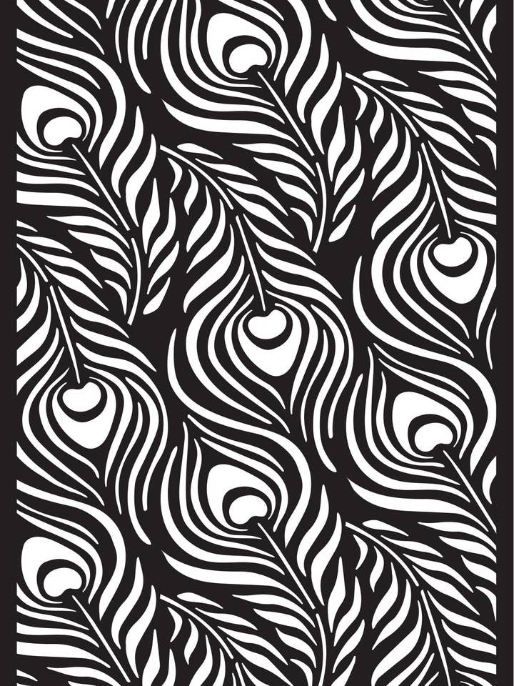 Creative Expressions DL-Schablone mit Pfauenfedern, 4 Zoll x 8 Zoll (10,0 x 20,3 cm) für den Großhandel von Ecstasy Crafts Distributing