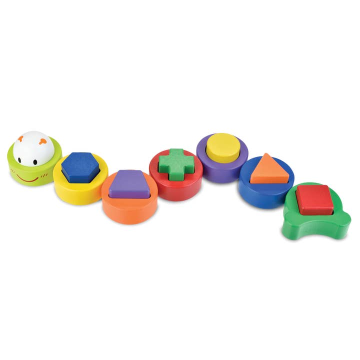 Discovery Toys - Wholesale Wood Toy - Kids - CATERPILLAR SORT & STACK Wood Shape Sorter Toy