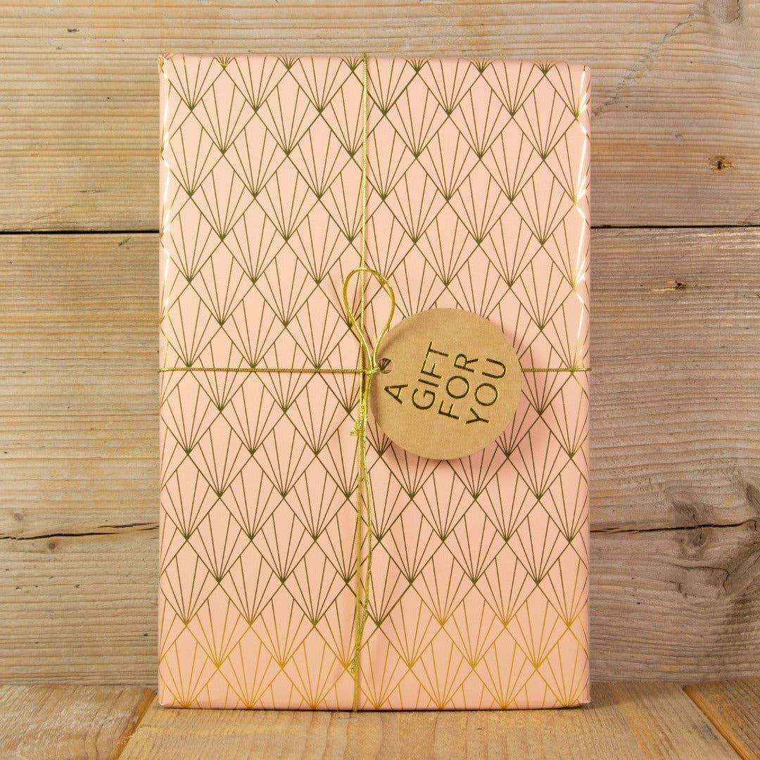 kadopapier.net - Wholesale Wrapping Paper Roll - Wrapping paper Fan motif Blush1