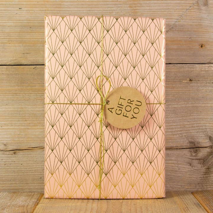 kadopapier.net - Wholesale Wrapping Paper Roll - Wrapping paper Fan motif Blush1