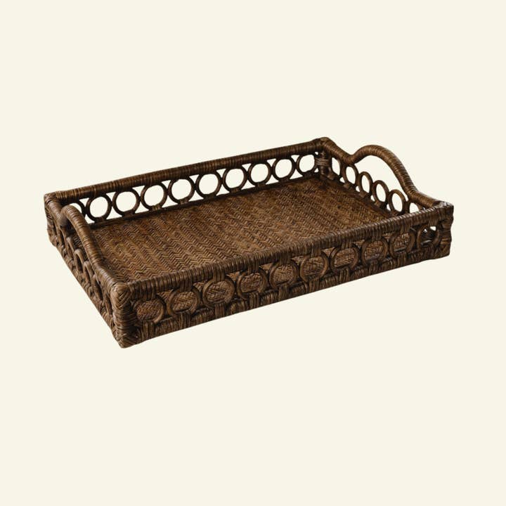 Goldie Rattan Tray, Teak for wholesale by Hastshilp
