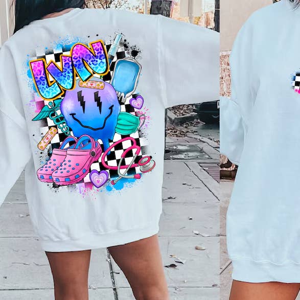 LVN with pocket DTF or Sublimation Transfer for wholesale by Sweet and Sassy Tees