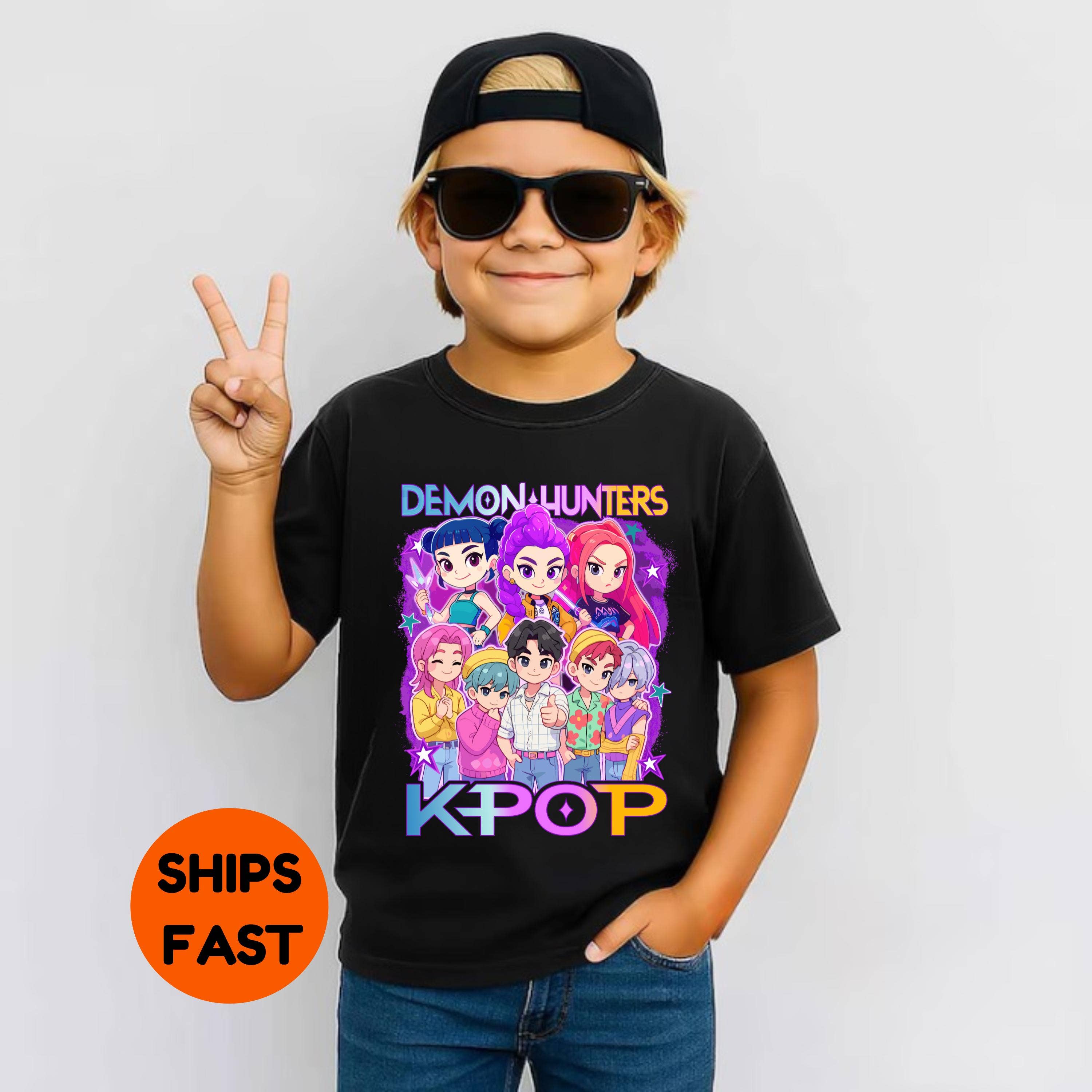 ClevorFit - Wholesale T-Shirt (Graphic) - Unisex - Comfort Colors Demon Hunters Kids Shirt, Demon Hunter Tee4