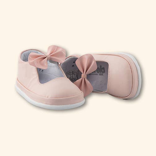 Zapato para aprender a caminar -Pinky Bow para venta al por mayor de Karela Kids Inc.