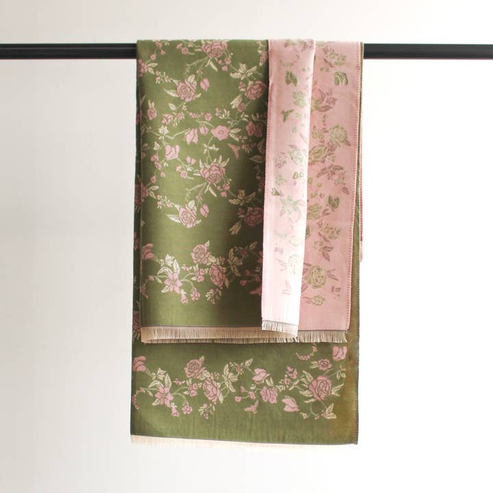 Faye Scarf | Pink & Green for wholesale by La-a SOLE