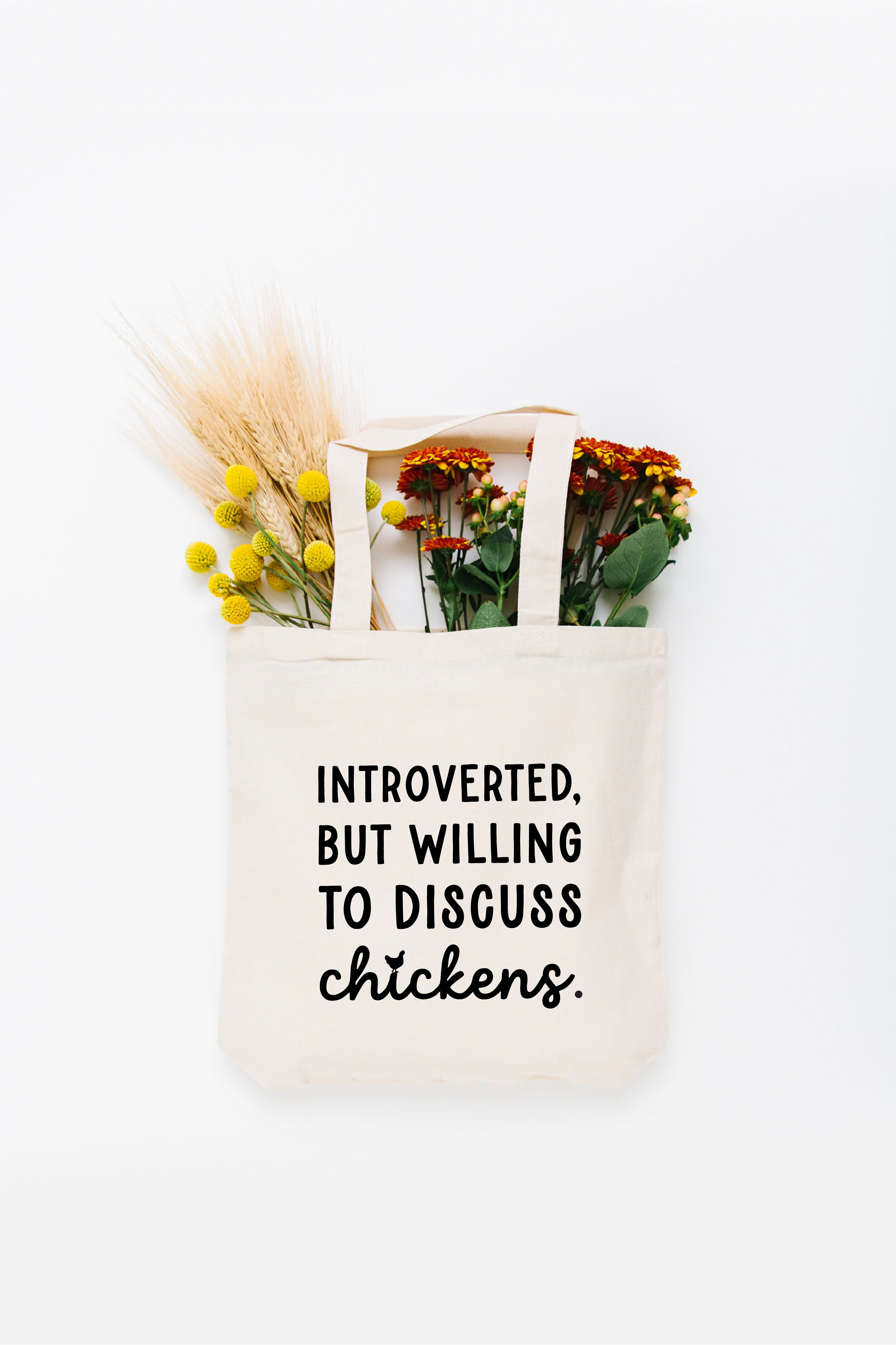 Nature Supply Co - Wholesale Tote Bag - Women's - Introverted But Willing to Discuss Chickens Canvas Tote Bag | Gift0