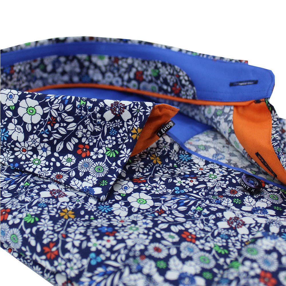 EIGHT X - Wholesale Button Down Shirt - Men's - Minimalist Multi Color Bloom Print Shirt3