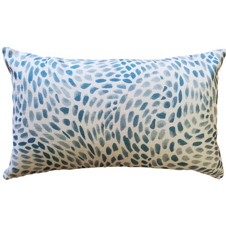 Matisse Dots Toile Blue Throw Pillow, 12"x19" for wholesale by Pillow Decor