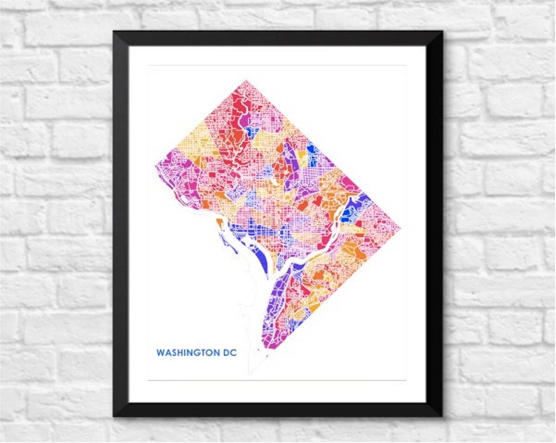 Juanita's Adventures - Wholesale Art Print - Juanitas Washington DC Map Print3