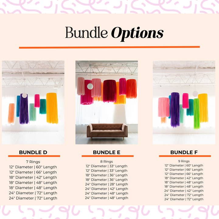 Oh My Darling Party Co - Wholesale Decal - Party Decorations - Bundled Custom Aerial Fringe Rings5