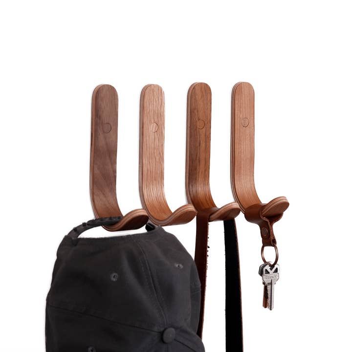 Plywood wall hook - walnut for wholesale by OneFortyThree