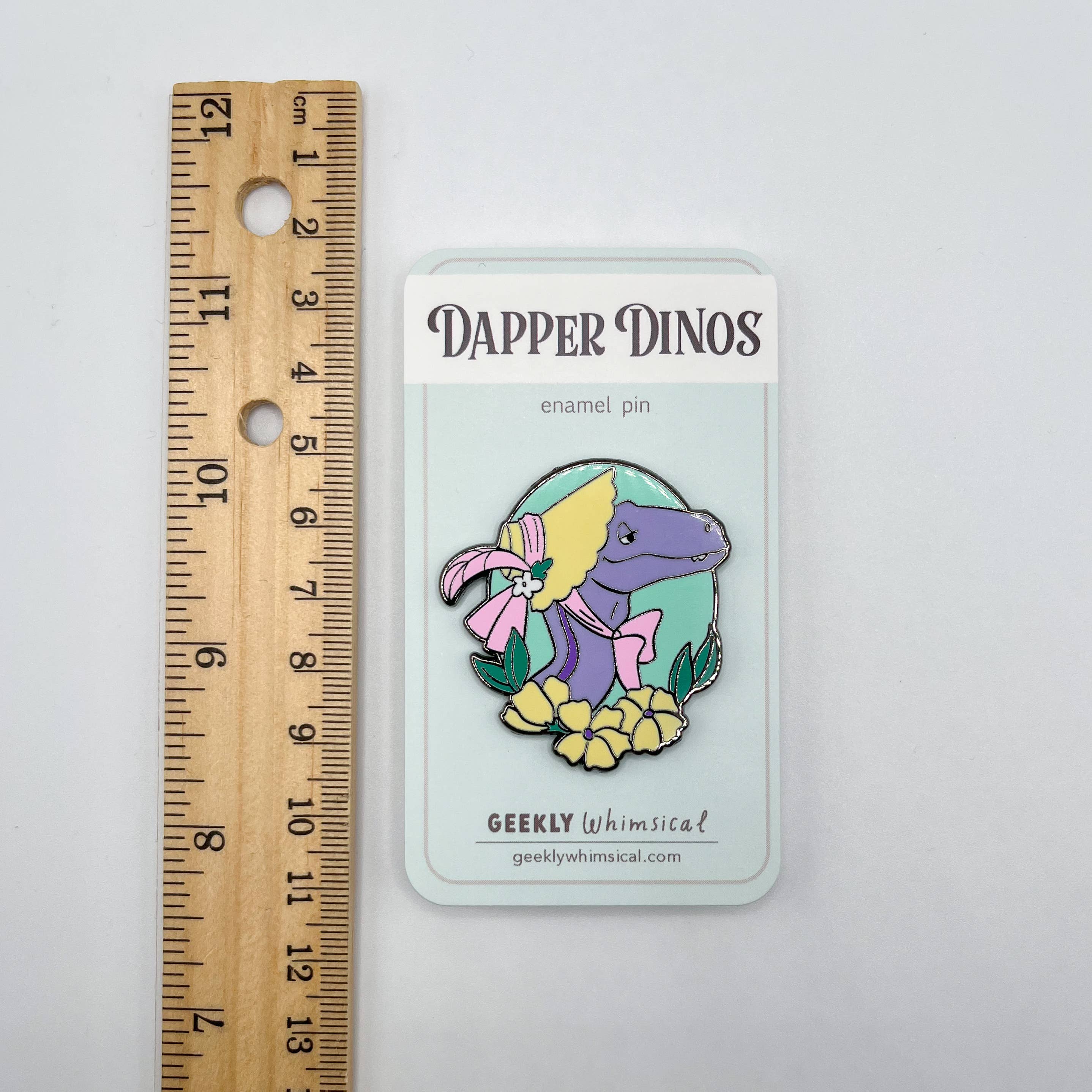 Geekly Whimsical - Wholesale Lapel Pin/Button - Dapper Dinos - Dorthea Raptor Enamel Pin5
