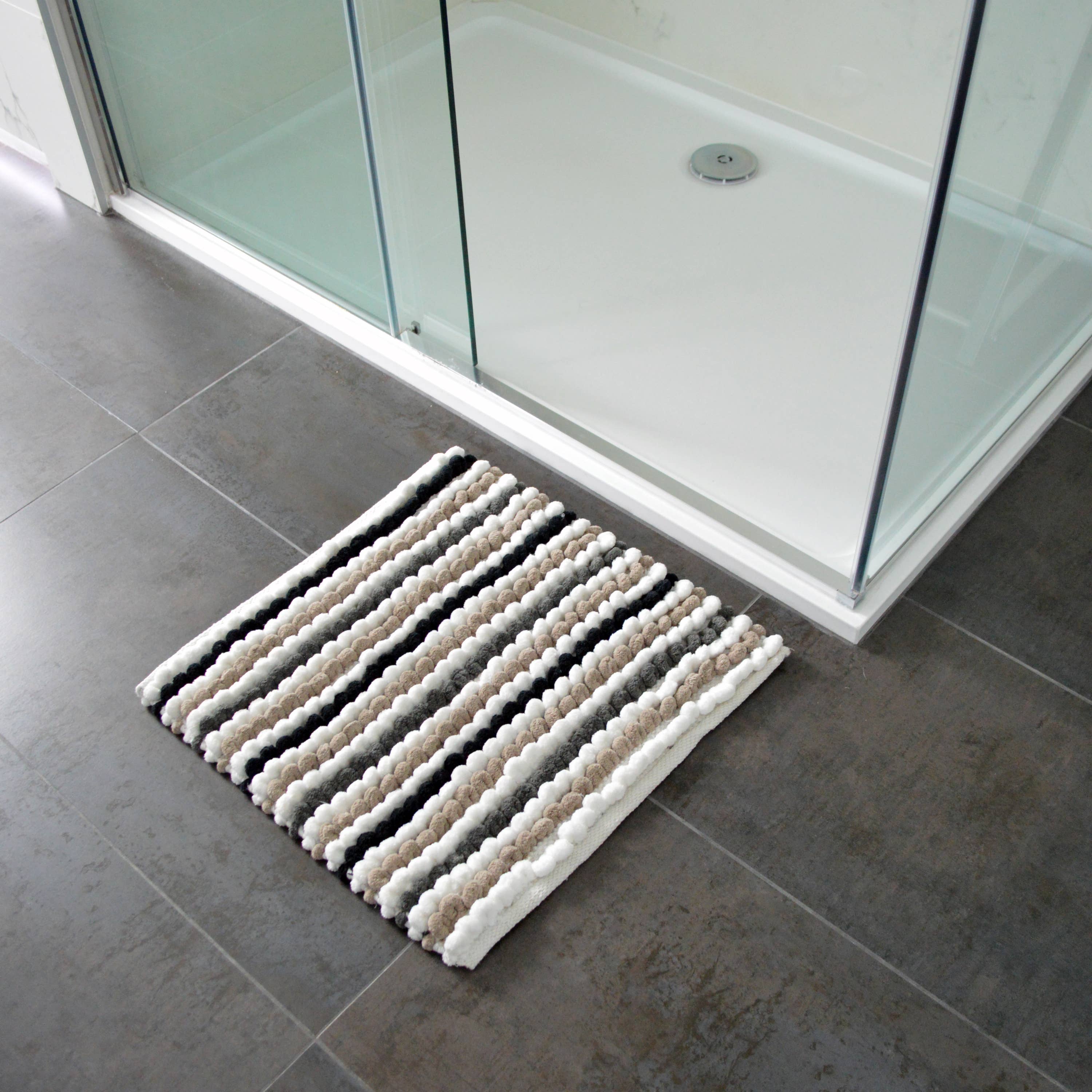 Allure Bath Fashions - Wholesale Bath Mat - Striped Chunky Bobble Shower Mat - Luxury Square Bath Mat17