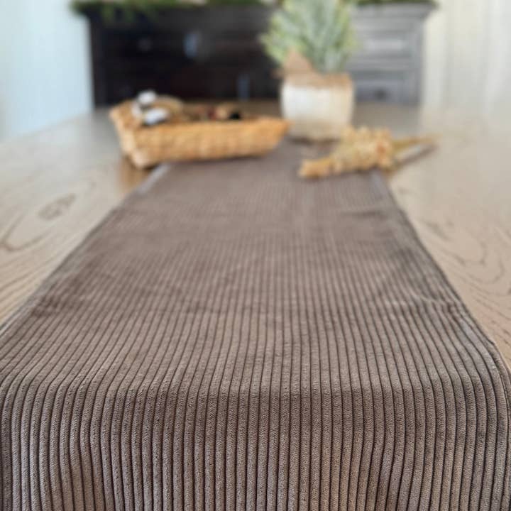 CF-3385 - Gray Corduroy Table Runner for wholesale by Collins Painting & Design