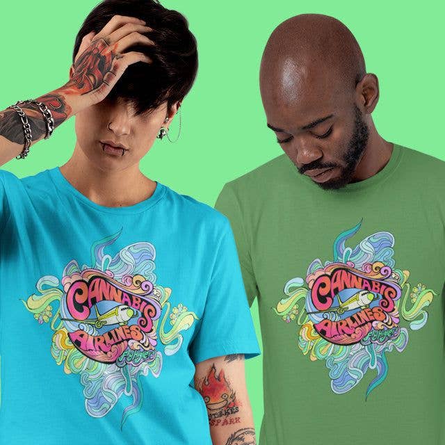 Joan Seed Studio inc. - Wholesale T-Shirt (Graphic) - Unisex - Cannabis Airlines Unisex Essential Fit Crew Neck T-Shirt3
