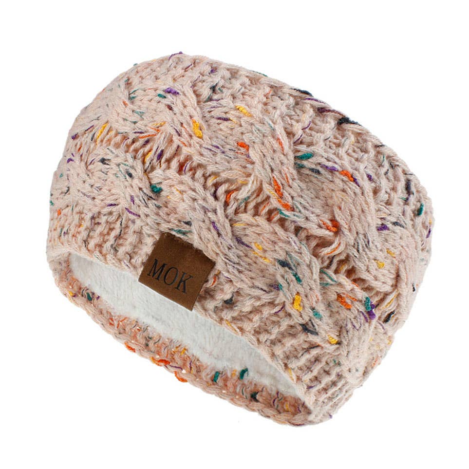 MKS America - Wholesale Fashion Headband - Women's - Plain Cable Knit Head Wrap Thermal fleece lined headband18