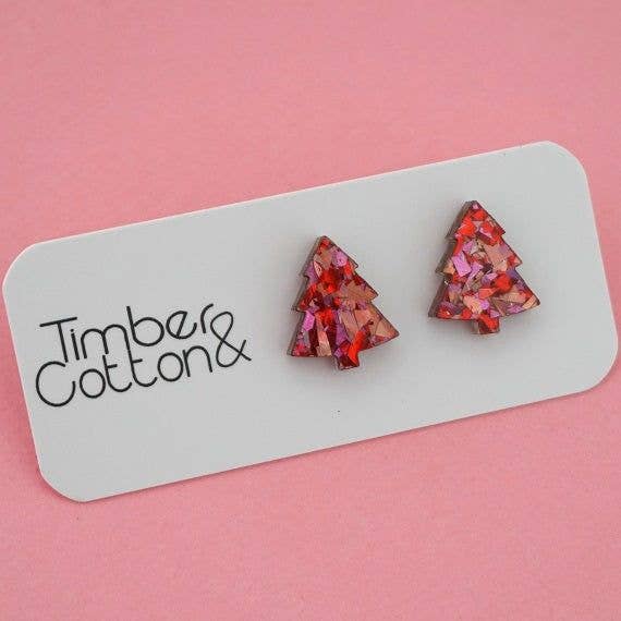 Girlfetti - Wholesale Stud/Post Earrings - Christmas Tree Acrylic Stud Earrings12