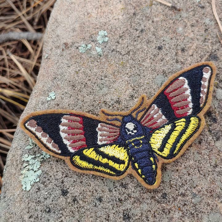 Project Pinup - Wholesale Patch - Death Head Hawkmoth Embroidered Iron On Patch