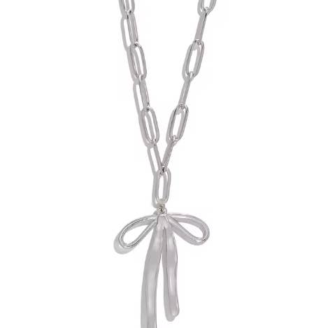 Ciondolo a forma di fiocco d'argento | Collana per la vendita all'ingrosso da parte di Coco Luna Collection