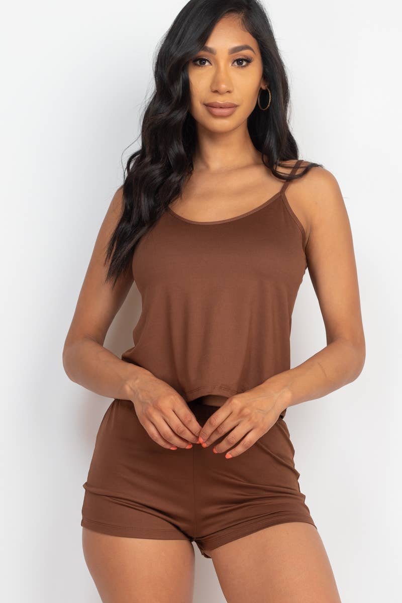 CAPELLA APPAREL - Wholesale Lounge Set - Women's - Cami Top & Shorts Lounge Set2