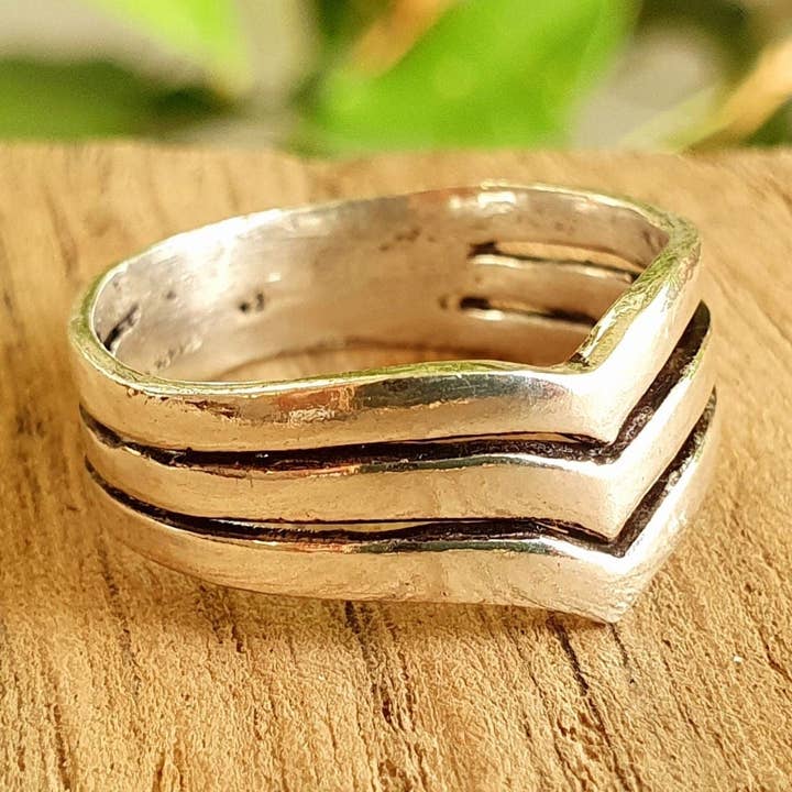 Boho Silver Ring / Boho / Stacking Ring / Bohemian / Psy / Rustic / Tribal / Gypsy / Festival / Healing / Festival for wholesale by Kaali Boutique